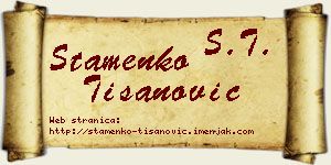 Stamenko Tišanović vizit kartica